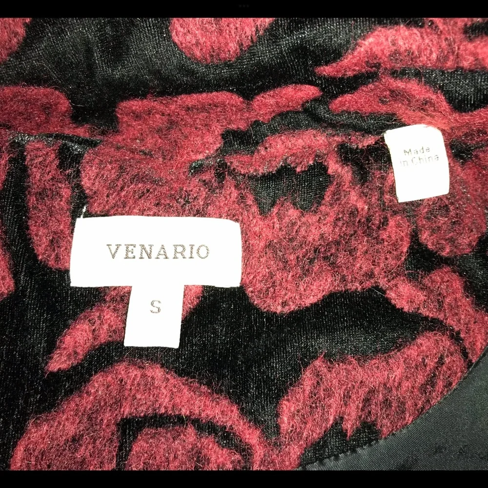 VENARIO Romantic Red Roses Vintage-Style Coat. CUPID Adorable Sz S